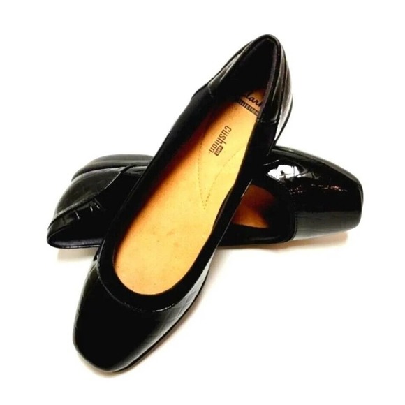 Clarks Shoes - New Clarks Collection Soft Cushion Black Patent Leather Flat Loafer Size 11 Shoe